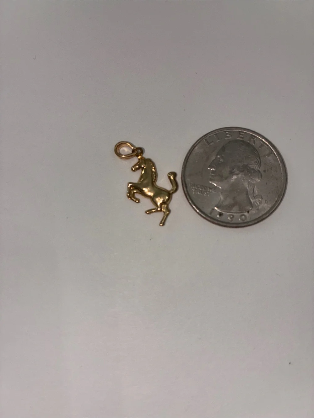 14K Solid yellow gold Tiny Horse charm for necklace or bracelet
